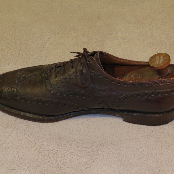 J.M. Weston 398 Vintage Brown Calf Leather Brogues US 10.5 E - Picture 3 of 11